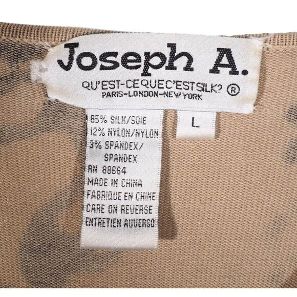 Joseph A Top Womens Large Sweater Silk Blend Brown Multi Colored V Neck Stretch - Picture 10 of 11